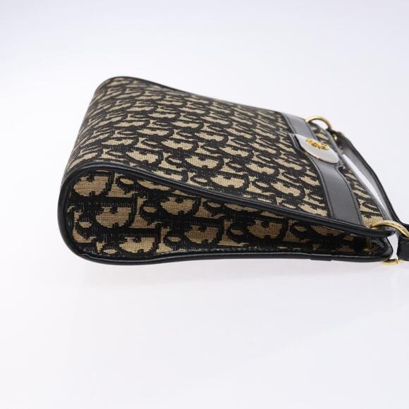 DIOR Trotter Canvas Shoulder Bag Navy Gold - Picture 4 of 12